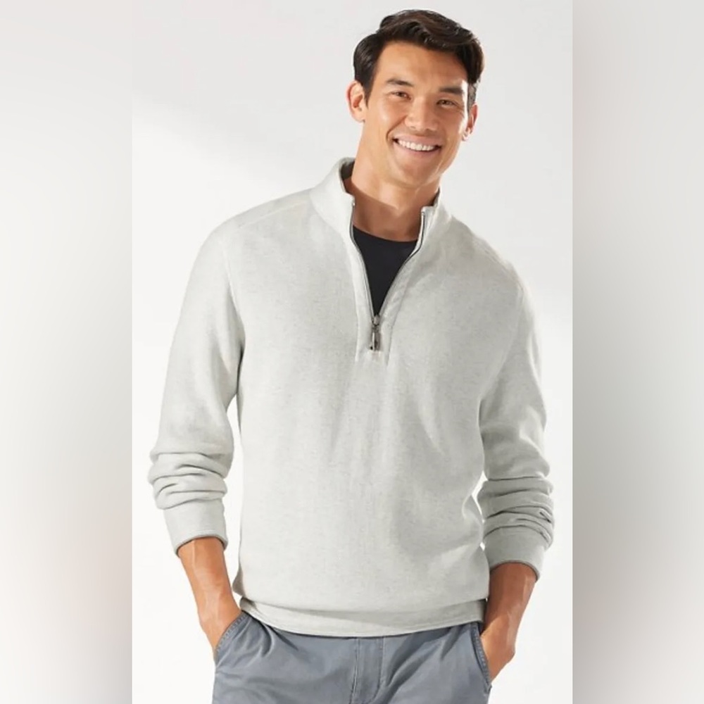 NWT Tommy Bahama Men's Big & Tall Flipshore Half-Zip Reversible Sweatshi…